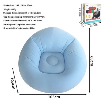 Inflatable Lazy Chair Portable Foldable Sofa Single Person Lazy Sofa Indoor - Gray - Size 01