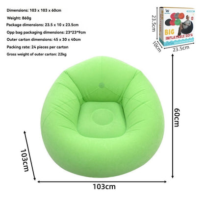 Inflatable Lazy Chair Portable Foldable Sofa Single Person Lazy Sofa Indoor - Orange - Size 01