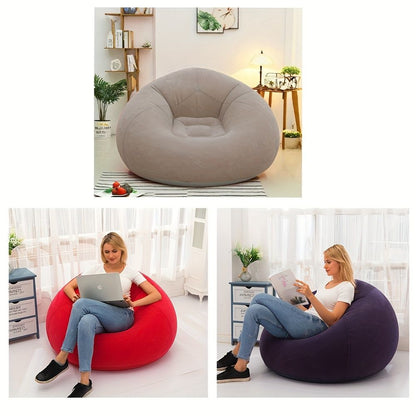 Inflatable Lazy Chair Portable Foldable Sofa Single Person Lazy Sofa Indoor - Yellow - Size 01
