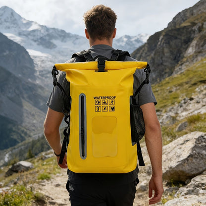 waterproof backpack, dry-wet separation, outdoor sports backpack, fishing backpack, camping backpack, canyoning backpack, swimming backpack, rafting backpack, waterproof gear, Australia outdoor backpack, hiking backpack water resistant - Orange - Size 25L