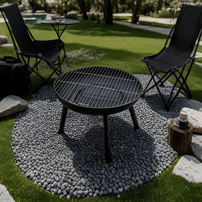 Outdoor Fire Pit Charcoal Fire Pit Camping Fire Pit Backyard Fire Pit Grilling - Black - Size set