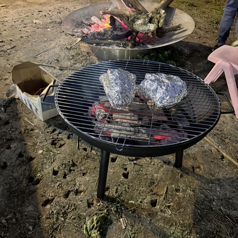 Outdoor Fire Pit Charcoal Fire Pit Camping Fire Pit Backyard Fire Pit Grilling - Black - Size set