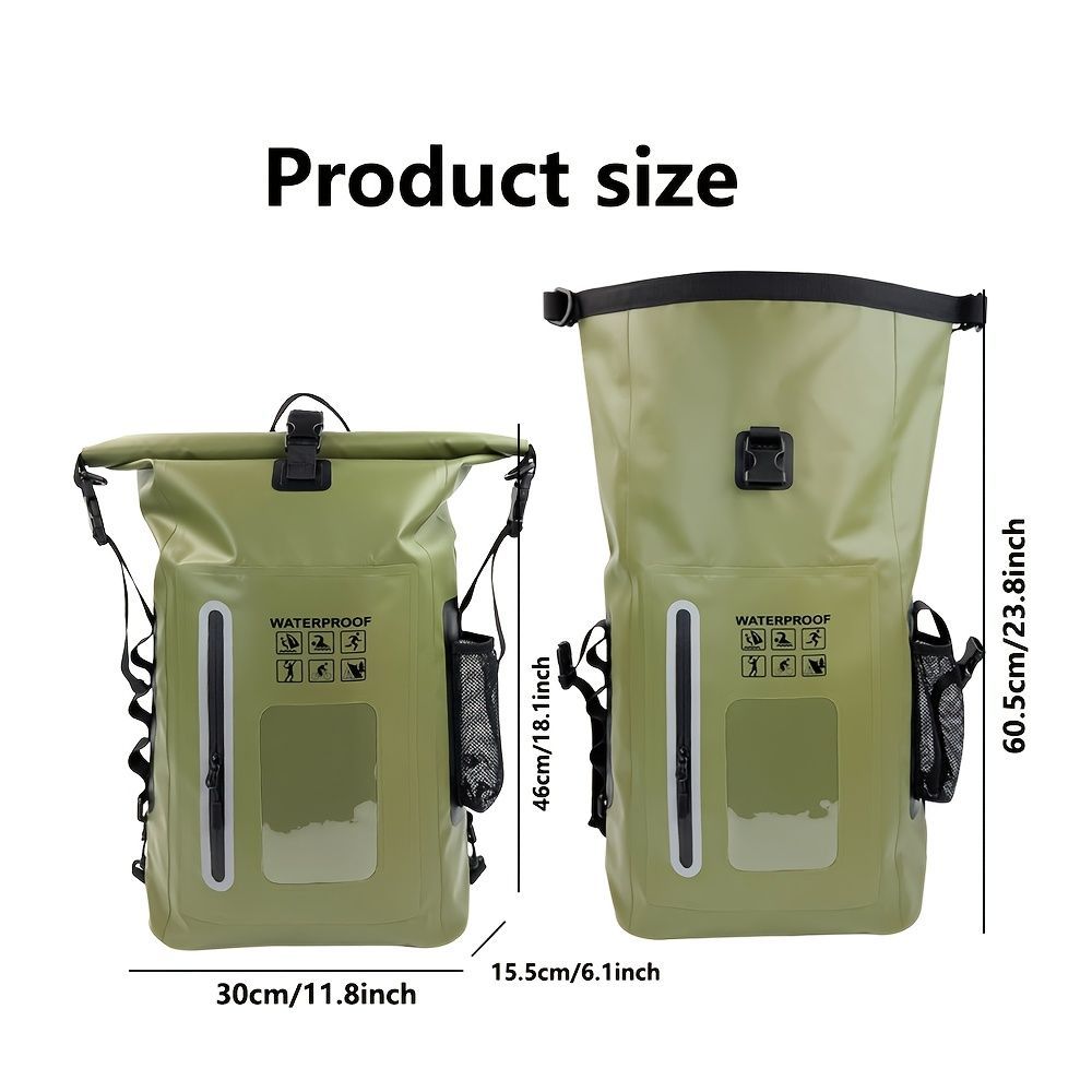 waterproof backpack, dry-wet separation, outdoor sports backpack, fishing backpack, camping backpack, canyoning backpack, swimming backpack, rafting backpack, waterproof gear, Australia outdoor backpack, hiking backpack water resistant - Black - Size 25L