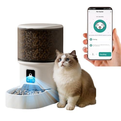 Smart Camera Pet Feeder with HD Camera, 4L Automatic Dog & Cat Food Dispenser with Wi-Fi, 2-Way Audio, Timer & Remote Control for Small/Medium Pets