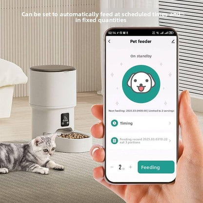 Smart Camera Pet Feeder with HD Camera, 4L Automatic Dog & Cat Food Dispenser with Wi-Fi, 2-Way Audio, Timer & Remote Control for Small/Medium Pets