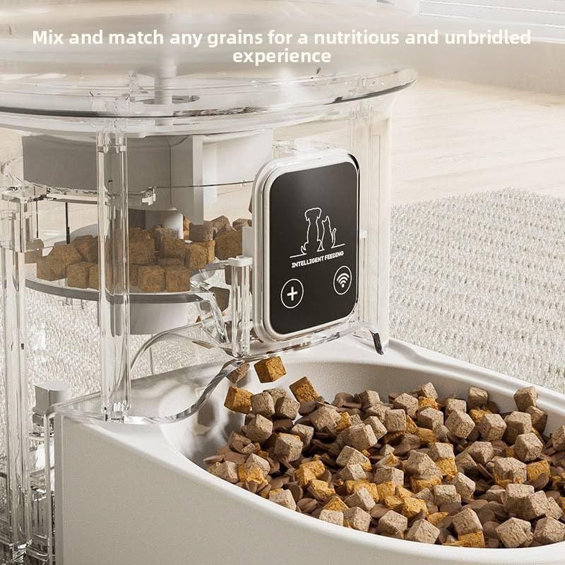 Smart Camera Pet Feeder with HD Camera, 4L Automatic Dog & Cat Food Dispenser with Wi-Fi, 2-Way Audio, Timer & Remote Control for Small/Medium Pets