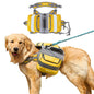 Dog Backpack for Medium & Large Dogs,Dog Pack Saddle Bag for Dogs for Hiking,Pet Backpack Harness with Reflective Strips,2 Capacious Side Pockets for Walking Running,Camouflage - Yellow - Size 2 Capacious Side Pockets