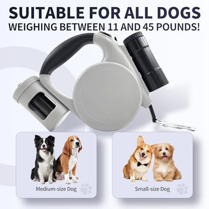 Versatile Retractable Dog Leash for Small & Medium Dogs, Ideal for Daily Walks & Outdoor Adventures, 16.4FT (Yellow)