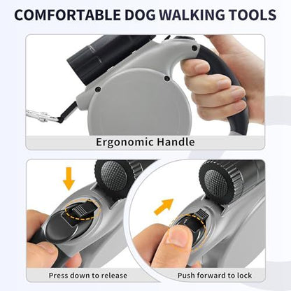 Versatile Retractable Dog Leash for Small & Medium Dogs, Ideal for Daily Walks & Outdoor Adventures, 16.4FT (Yellow)