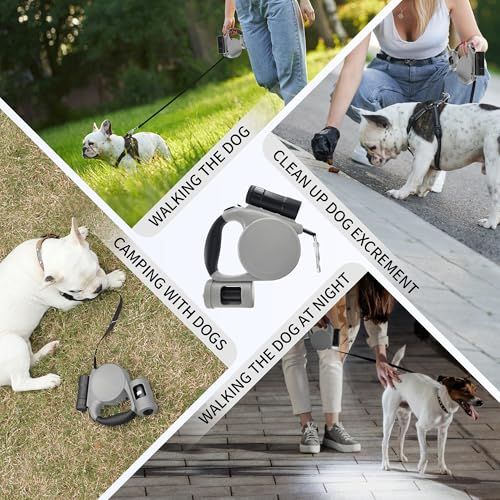 Versatile Retractable Dog Leash for Small & Medium Dogs, Ideal for Daily Walks & Outdoor Adventures, 16.4FT (Yellow)