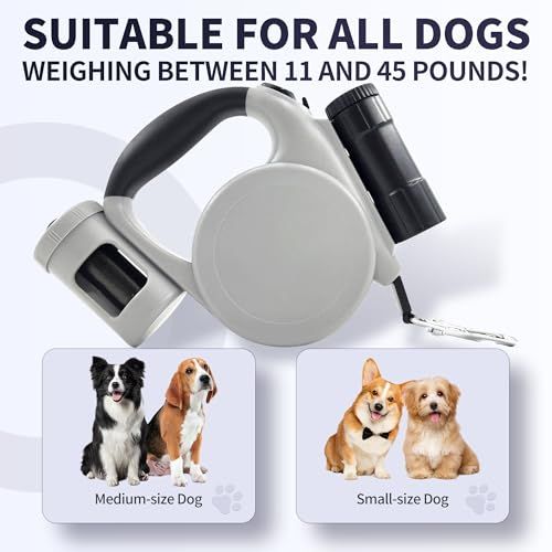 Versatile Retractable Dog Leash for Small & Medium Dogs, Ideal for Daily Walks & Outdoor Adventures, 16.4FT (black)