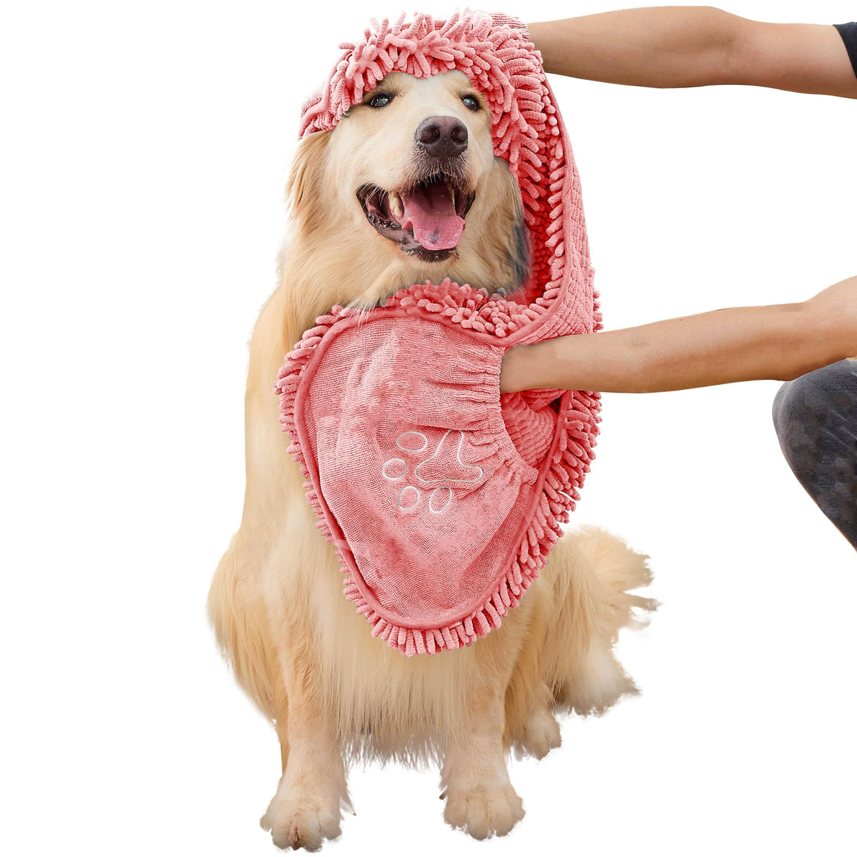 Dog Towel for Drying Dogs – Absorbent Microfiber Bath Towel with Hand Pockets, Super Absorbent & Fast Dry, Soft Microfiber, Fits Large & Small Dogs, Machine Washable & Reusable Pet Bath Towel（Gray）