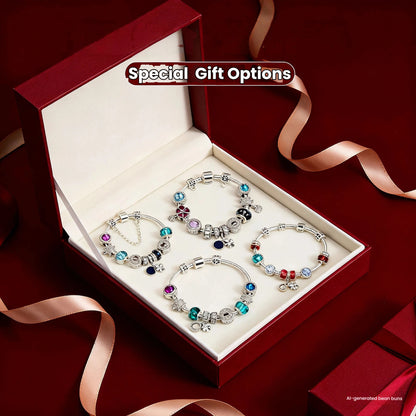 Combo Deal: Tortoise Bead, Purple Floral, Blue Starry Sky Bracelets - Mix & Match,Buy 2 for Better Price(double-18cm)