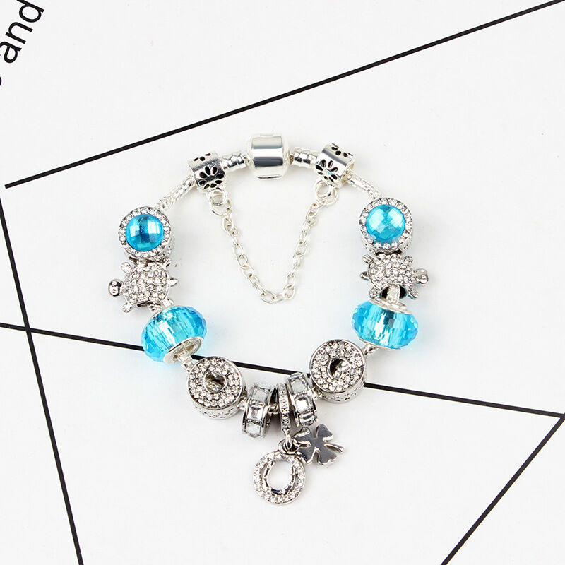Combo Deal: Tortoise Bead, Purple Floral, Blue Starry Sky Bracelets - Mix & Match,Buy 3 for Better Price(triple-18cm)