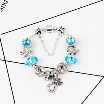 Combo Deal: Tortoise Bead, Purple Floral, Blue Starry Sky Bracelets - Mix & Match,Buy 3 for Better Price(triple-19cm)