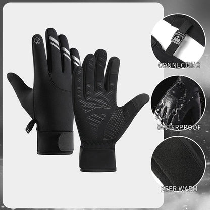 Gloves - Cycling Gloves - Winter Gloves - Sports Gloves - Touchscreen Winter Gloves - Winter Cycling Gloves - Men's - Heated - Waterproof - Warmly Lined - For Motorcycling and Skiing (M)
