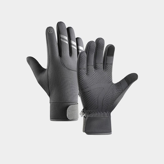 Gloves - Cycling Gloves - Winter Gloves - Sports Gloves - Touchscreen Winter Gloves - Winter Cycling Gloves - Men's - Heated - Waterproof - Warmly Lined - For Motorcycling and Skiing - Grijs(M)
