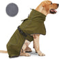 Dog Raincoat - Dog Jacket - Waterproof Winter Dog Coat - Windproof Dog Coat - Winter Dog Coat - Reflective Strip - Green - Size S - Perfect for Small and Medium Dogs