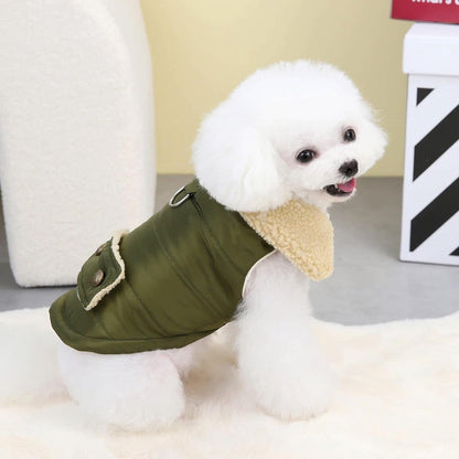 Dog Coat - Extreme Cold Weather Coat - Winter Dog Coat - Warm Dog Coat - Windproof Dog Coat - Velvet Dog Coat - Thick Winter Clothing - Fur Collar - Perfect for Dogs - Size XXL - Green