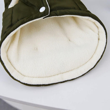 Dog Coat - Extreme Cold Weather Coat - Winter Dog Coat - Warm Dog Coat - Windproof Dog Coat - Velvet Dog Coat - Thick Winter Clothing - Fur Collar - Perfect for Dogs - Size XXL - Green