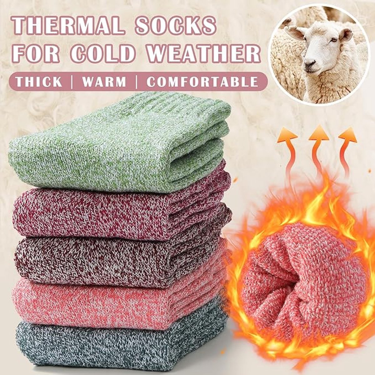 Socks - Indoor socks - Night socks - Warm winter socks - Warm women's socks - Thick - Winter - Women - Girls - Home - Night - Christmas gifts