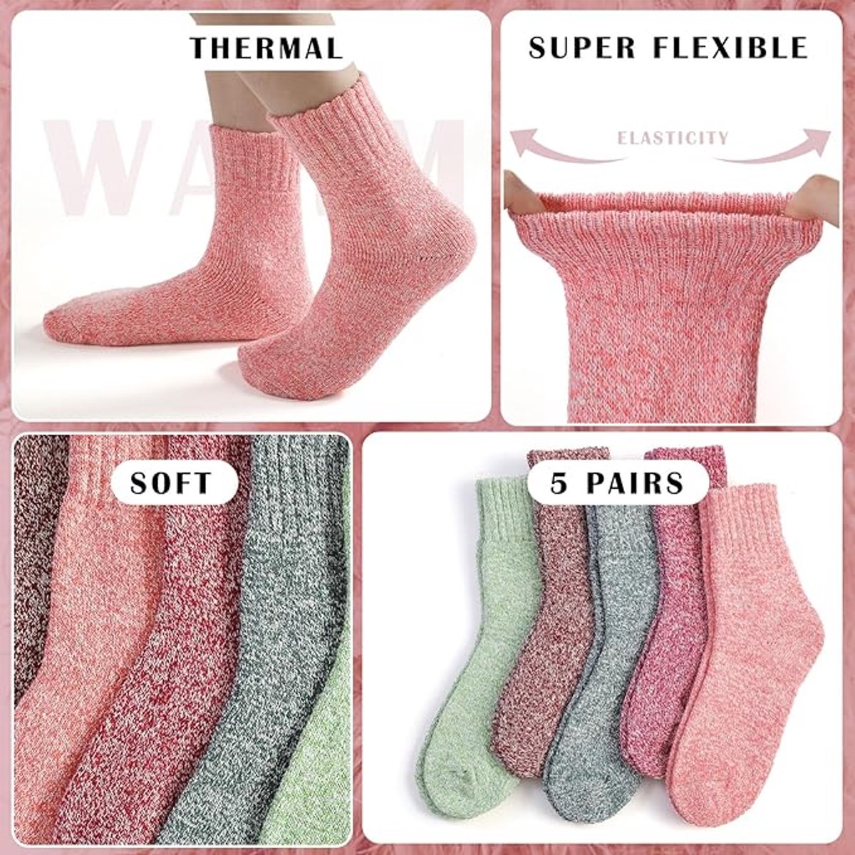 Socks - Indoor socks - Night socks - Warm winter socks - Warm women's socks - Thick - Winter - Women - Girls - Home - Night - Christmas gifts