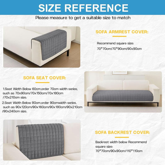 Sofa cover - Corner sofa cover - Flannel sofa cover - Winter sofa cover - Winter - Sofa cover - Corner sofa cover (1/2/3/4 seater) - L-shaped sofa cover - Grey - 70 x 90 cm