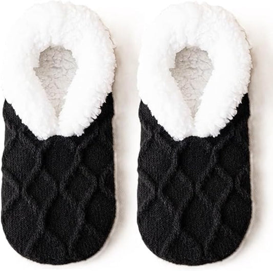 Socks - Warm socks - Indoor socks - Women's slippers - Warm winter socks - Fleece socks - Comfortable - Winter warmth - Ultra-comfortable women's indoor slippers - One size fits all - Black