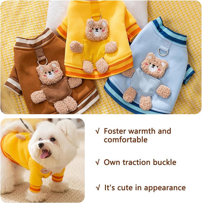 Dog Coat - Dog Sweater - Dog Clothes with D-Ring - Warm Winter Sweater - Soft Sweatshirt - Warm Winter Dog Clothes - Perfect for Small Dogs and Cats - Size M - Christmas Decorations