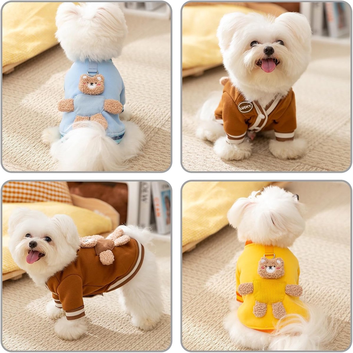 Dog Coat - Dog Sweater - Dog Clothes with D-Ring - Warm Winter Sweater - Soft Sweatshirt - Warm Winter Dog Clothes - Perfect for Small Dogs and Cats - Size XL - Christmas Decorations