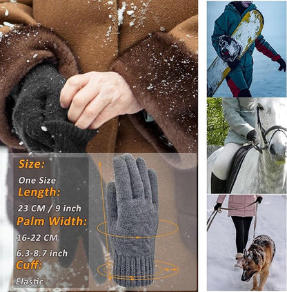 Gloves - Winter Gloves - Cycling Gloves - Winter Gloves - Women's Touchscreen Fleece Gloves - Warm Gloves - Outdoor Sports Gifts for Men and Women