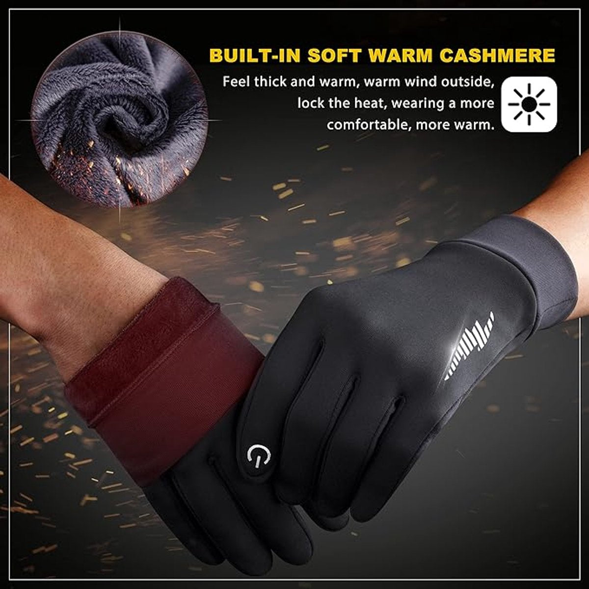 Gloves - Cycling gloves - Winter gloves - Waterproof gloves - Warm winter gloves - Windproof gloves - For driving - Biking - Skiing and working outdoors in cold weather - For men and women - Touchscreen compatible (M)