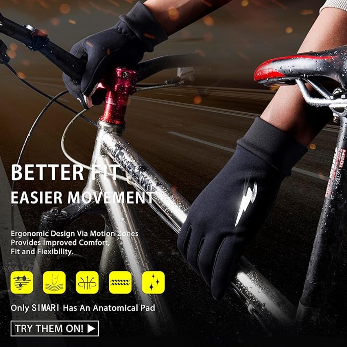 Gloves - Cycling gloves - Winter gloves - Waterproof gloves - Warm winter gloves - Windproof gloves - For driving - Biking - Skiing and working outdoors in cold weather - For men and women - Touchscreen compatible (M)
