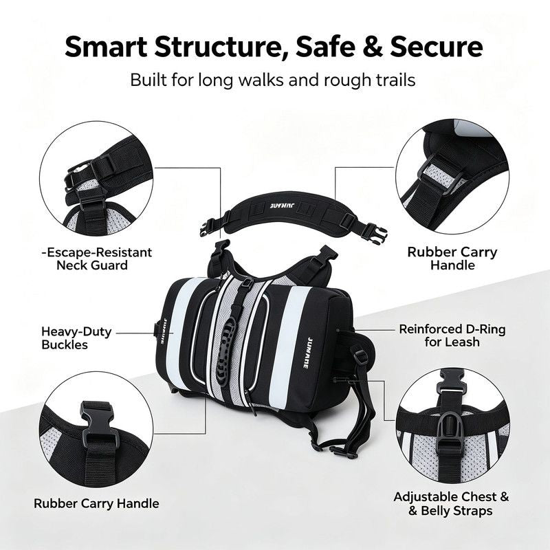 JUMAHE Dog Backpack Harness, Adjustable Dog Saddle Bag with Reflective Strips, Waterproof Oxford Pet Pack for Medium Large Dogs Walking Hiking Travel Camping(Yellow)