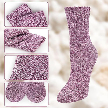 5-pair women's winter socks - extra thick and comfortable winter socks - knitted socks - warm and fun knitted socks - women's gifts