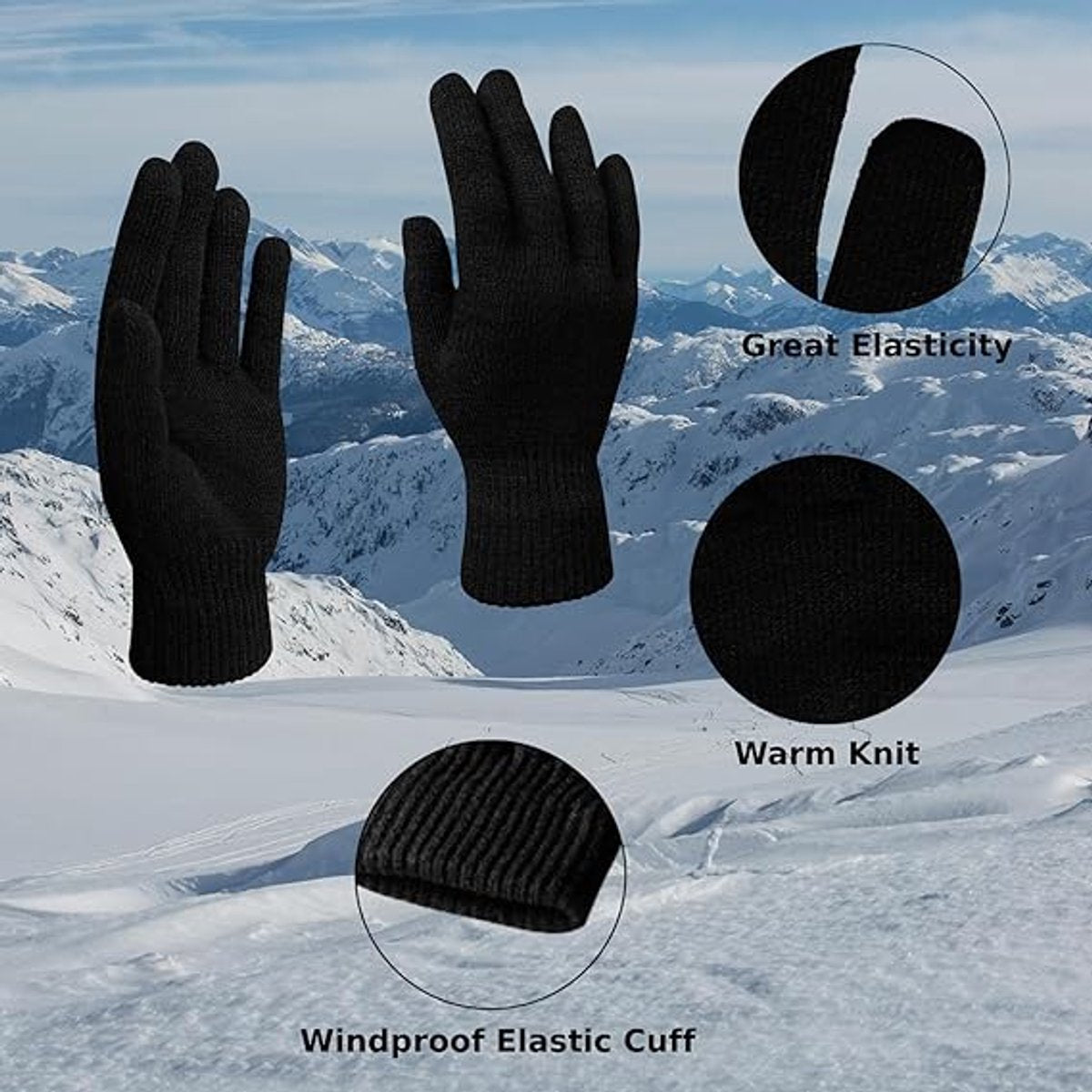 Women's winter coat 6 pairs of women's winter gloves - warm knitted gloves for men for cold weather - Warm gloves - Men's Gloves - Women's Gloves - Winter Gloves - Ski Gloves