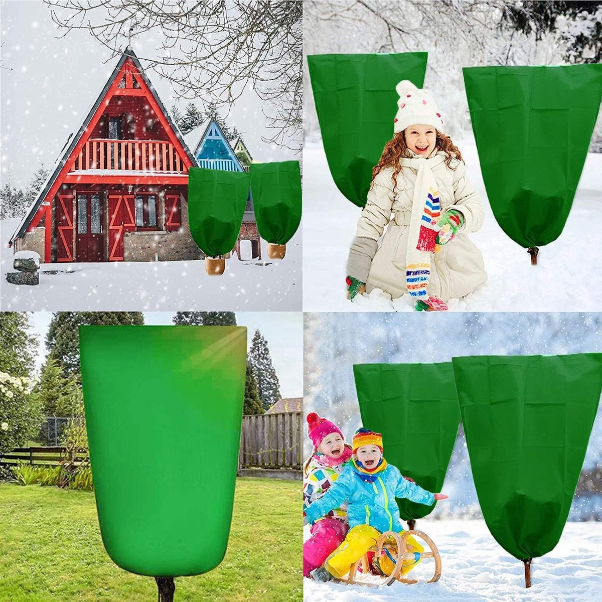 Frost Protection Plant Cover - 2 Pieces - Plant Cover - Frost Non-Woven Fabric - Plant Protective Covers - Plant Protection - Winter Protective Cover Tree/Plant - 80x100cm - Anti-Frost Protective Cover Plants - Winter Cover - Durable - Zipper - UV Permeab