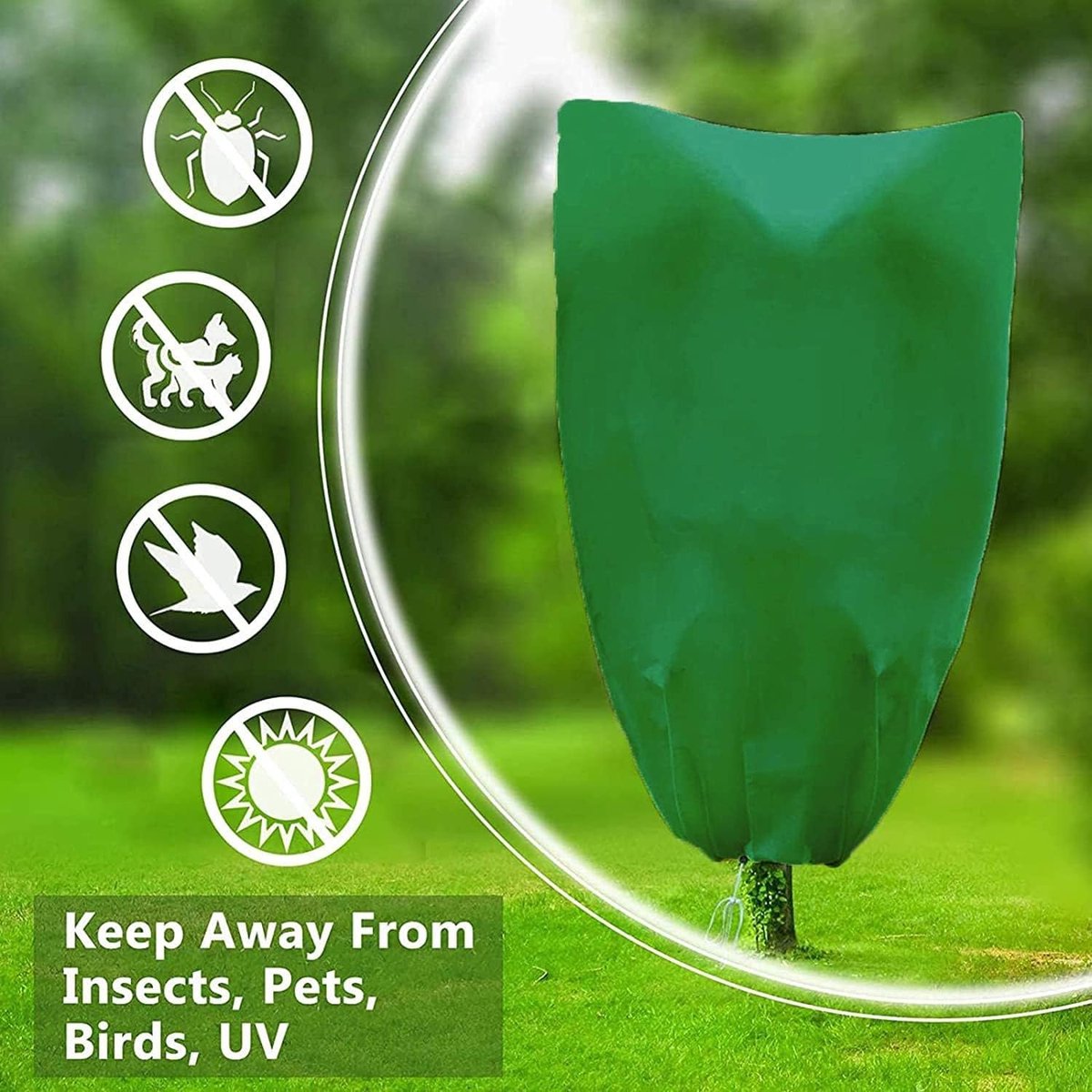 Frost Protection Plant Cover - 2 Pieces - Plant Cover - Frost Non-Woven Fabric - Plant Protective Covers - Plant Protection - Winter Protective Cover Tree/Plant - 80x100cm - Anti-Frost Protective Cover Plants - Winter Cover - Durable - Zipper - UV Permeab