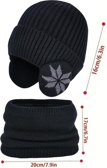 Hat & Scarf - Winter Kids' Hats - Kids' Hat - 2 In 1 Kids' Hat Scarf Set - 4 To 10 Years - Beanie - Boys And Girls - Hat For Children - Kids' Outdoor Hats - Children's Clothing - Scarf - Winter - One Size - Black