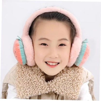 Ear Protectors - 2 Pieces - Ear Warmer - Ear Covering - Plush Ear Warmers - Carrot Ear Warmer - Strawberry Ear Warmer - Winter Ear Warmers - Foldable - Headwear - Windproof - Winter Outdoors - Warm Protection - Winter Accessories - Christmas Gift - Pink