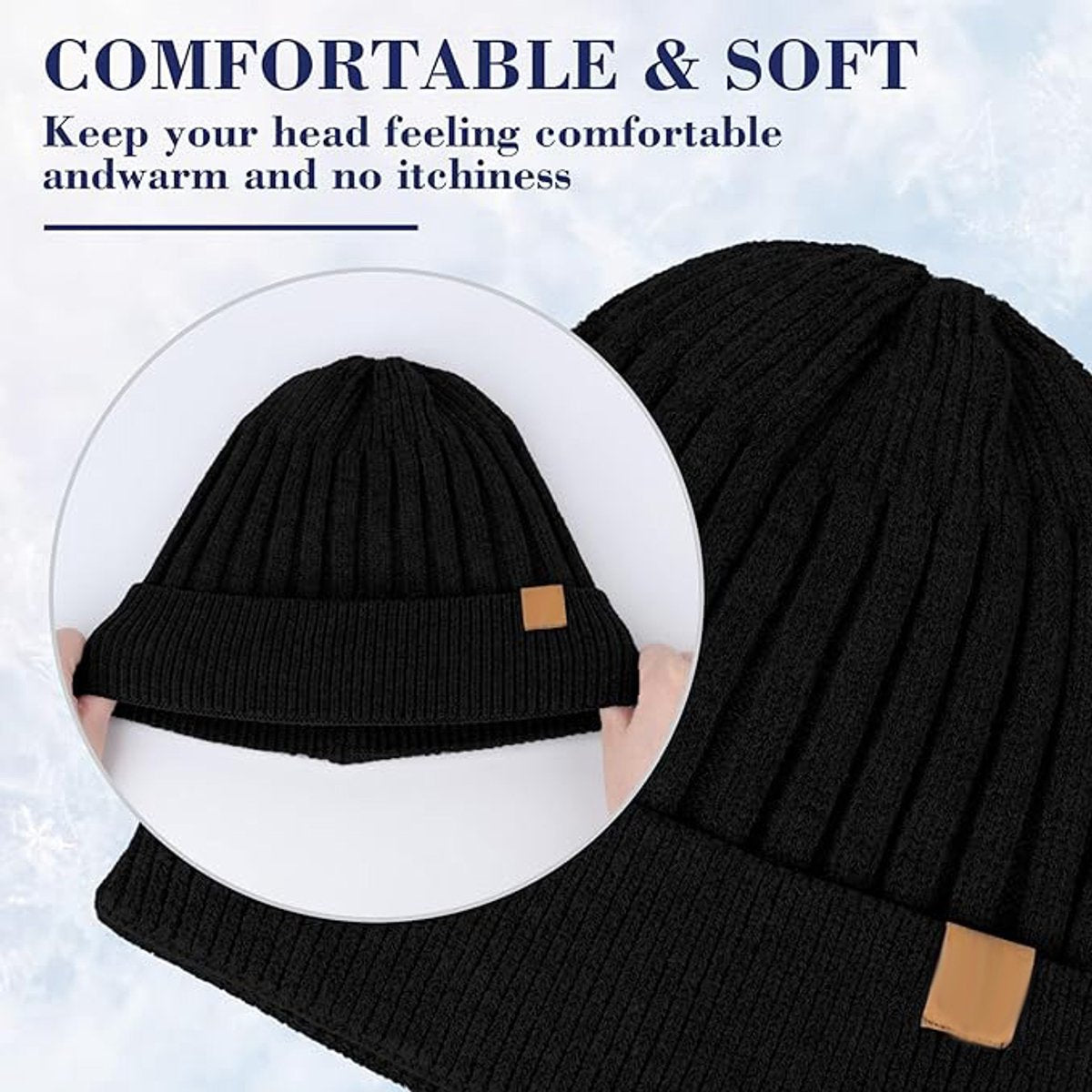 Hat - Plush Beanie - Warm Hats - Thick Knit Winter Hat - High Quality Beanie - Crocheted - Trendy Hat - Women's Hats - Men's Hats - Stylish Caps - Very Comfortable - Autumn and Winter Warm - Cotton - Halloween / Christmas - Gifts