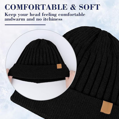 Hat - Plush Beanie - Warm Hats - Thick Knit Winter Hat - High Quality Beanie - Crocheted - Trendy Hat - Women's Hats - Men's Hats - Stylish Caps - Very Comfortable - Autumn and Winter Warm - Cotton - Halloween / Christmas - Gifts