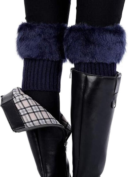 4 pairs of Leg Warmers - warm winter boots - warm winter ankle boots for women - Furry Fuzzy - short warm boot covers - crocheted boots - boot cover socks - warm boot covers - winter gift for women