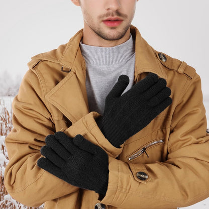 Gloves - Winter Gloves - Warm Gloves - Touchscreen Gloves - Men's Winter Touchscreen Gloves - Warm and windproof fleece lining - Durable and soft - for outdoors, running, skiing, cycling - black