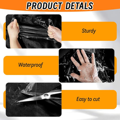 Window Film - Thermal Insulation for Windows - Window Film Insulation Sealing Set - Winter Window Insulation Set - Window Insulation Film - Winter Insulation Window Covering Set - Self-Adhesive - with Velcro - for windows and skylights - transparent - 188