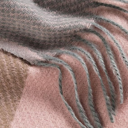 Women's Scarf - 180 × 70 cm - Women's Fashion Scarf - Winter Scarf - Women's Scarf with Scottish Pattern and Fringes - Soft & Warm - Long Warm Checked Winter Scarf - Autumn Scarf - Wrap - Pink
