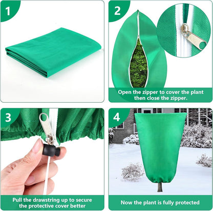Plant Cover - 1 piece - 240*200cm - Frost Protection Plant Cover - Winter Cover - Potted Plant Bag - Frost Cloth - Plant Frost Cover - Winter Protection Bag for Plants - Winter Plant Covers - with zipper and drawstring - for outdoor plants, potted fruit t