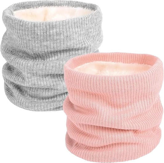 Women's Scarves (2-pack) - Neck Warmer - Winter Scarves for Women - Fleece Neck Warmer - Unisex Winter Neck Warmer - Suitable for Motorcycling, Skiing, Cycling, etc. - Gray, Pink