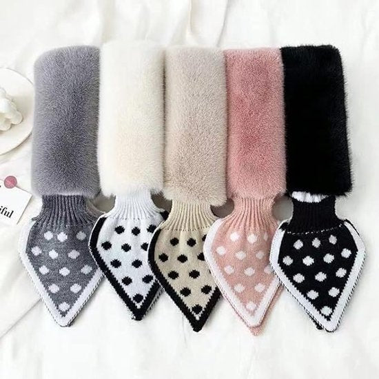 Warm scarf for autumn and winter - Soft and comfortable women's scarf with dotted pattern - Fashionable and versatile winter scarf for everyday use（Khaki）