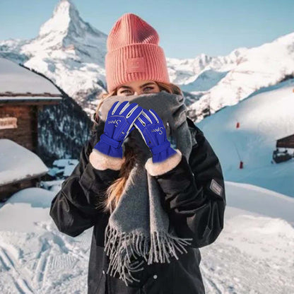 IDALL Ski Gloves Waterproof Gloves Winter Outdoor Men And Women Snow Skating Snowboarding Windproof Warm Ski Gloves Snow Gloves Winter Gloves W-Blue One Size Y-Blue